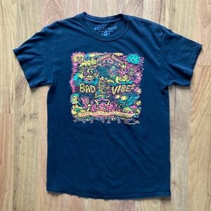 Killer Acid Mens Medium Black Short Sleeve Tshirt Limited Edition Bad Vibes